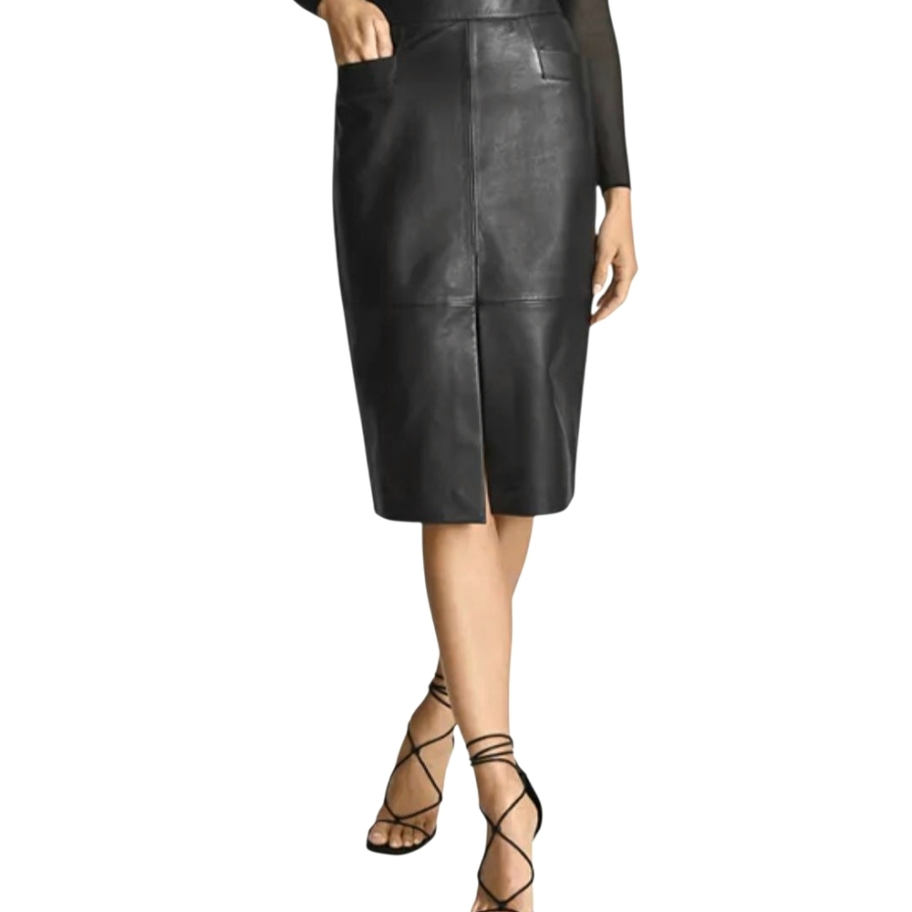 Reiss Lucie Leather Pencil Skirt NWT